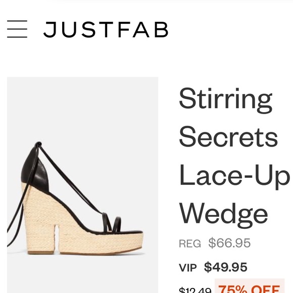 JustFab Shoes Just Fab Black Lace Up Wedges Poshmark